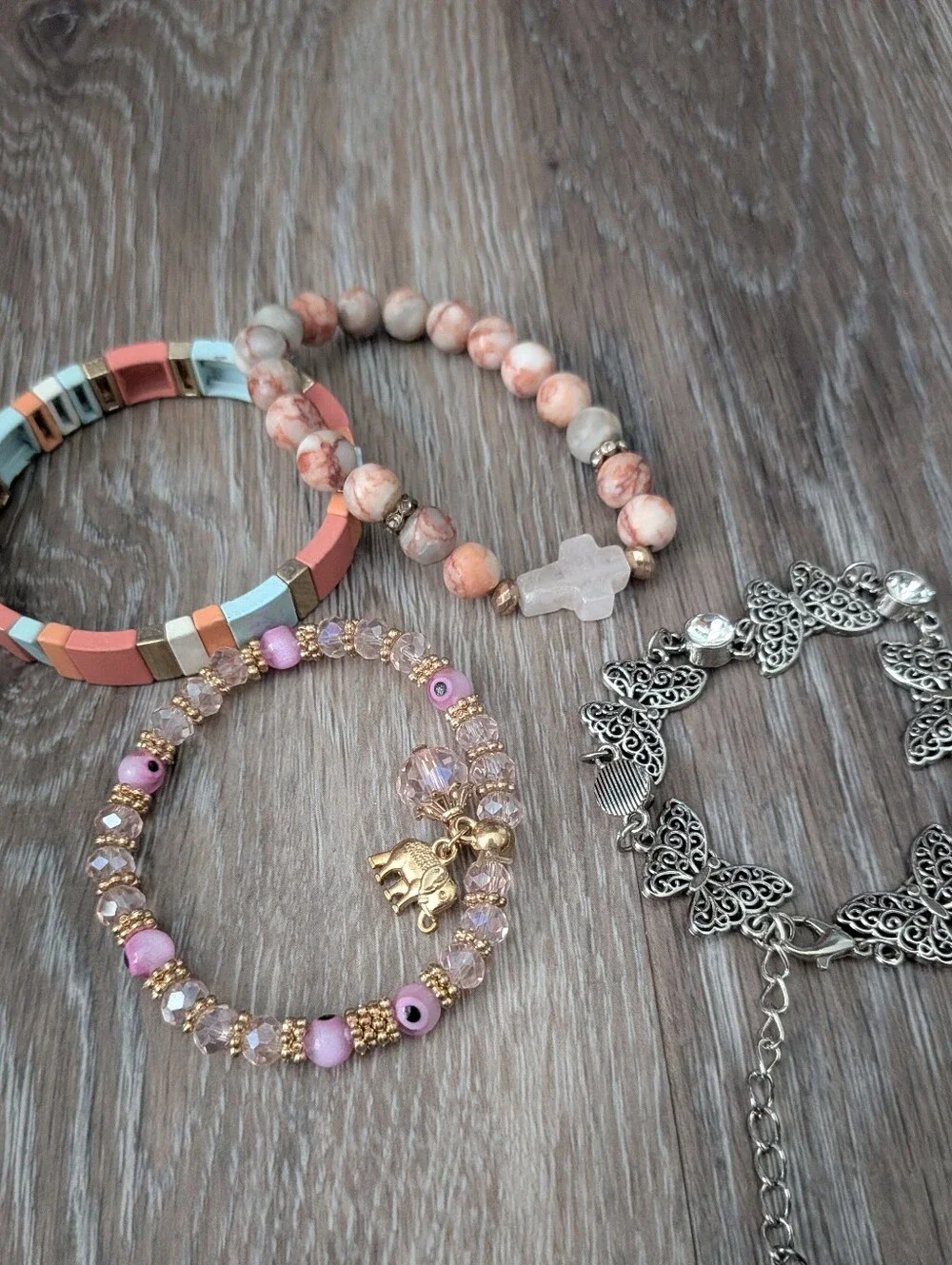 Girls Costume Jewelry Lot Bundle – Rings Earrings Bracelets Charms 54 pc